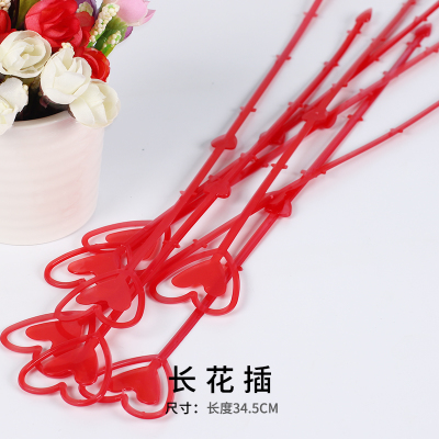 80 st / lot floraarrangemangsdekoration ,24.5cm plaststång för blomdekorationer: 34.5cm röda