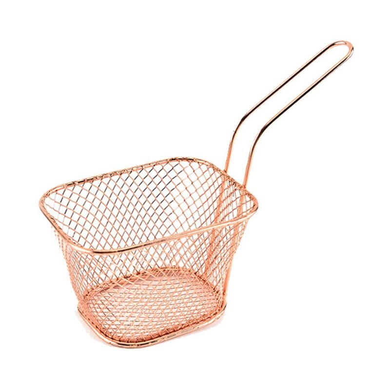 Stainless Steel Metal Basket French Fries Basket Mini Frying Storage Holder Serving Food Presentation Cooking Tools: 9FF1101446-RGD