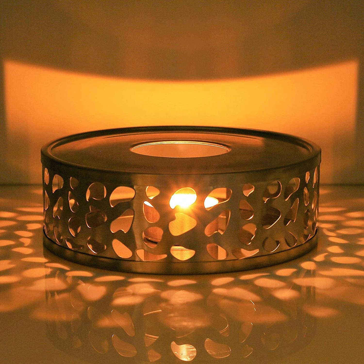 Roestvrij Staal Theepot Warmer Base Met Thee Licht Houder, kachel Fornuis Verwarming Apparaat Voor Warmte Behoud Van Thee Koffie Melk