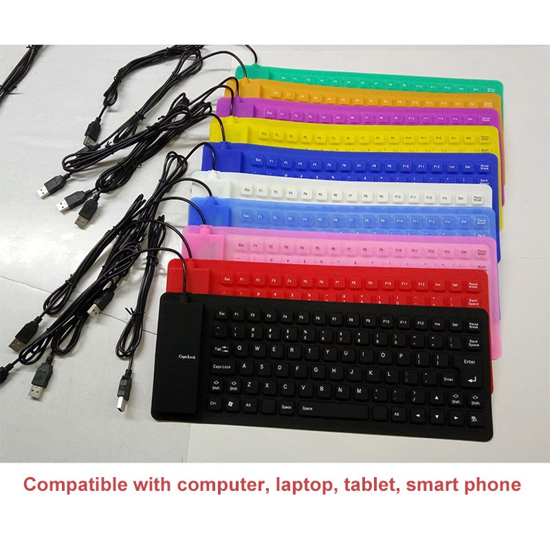 85- toetsen opvouwbaar usb mini-mute toetsenbord waterdicht siliconen draagbaar bedraad engels toetsenbord voor laptop pc buiten kantoorwerk