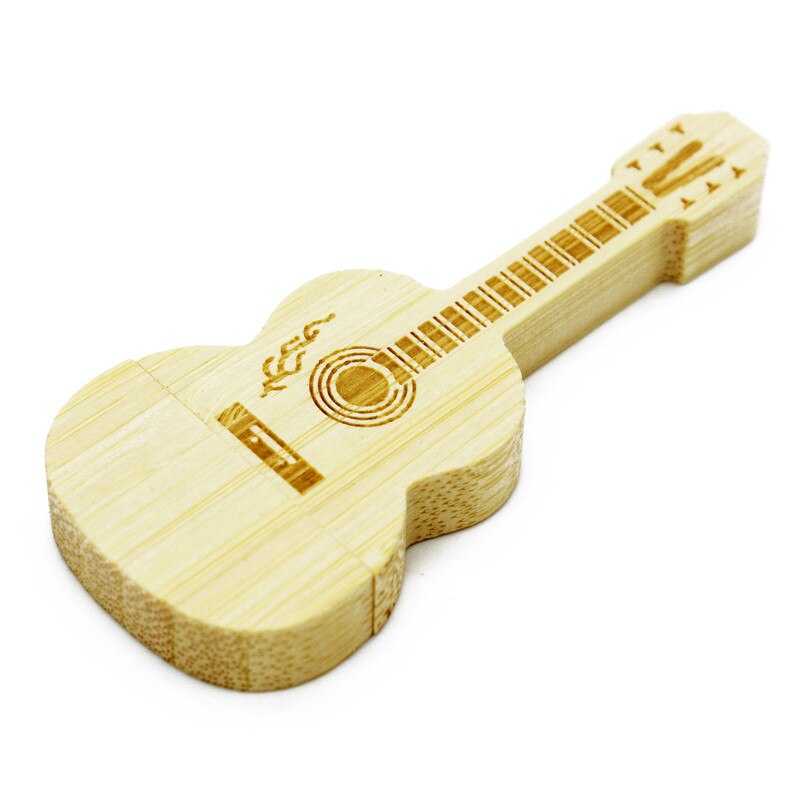 JASTER Holz gitarre usb-stick natürliche holz bambus-stick 64GB 32GB 16GB 4GB memory stick thumb drive freies individuelles logo: 4gb / Bamboo