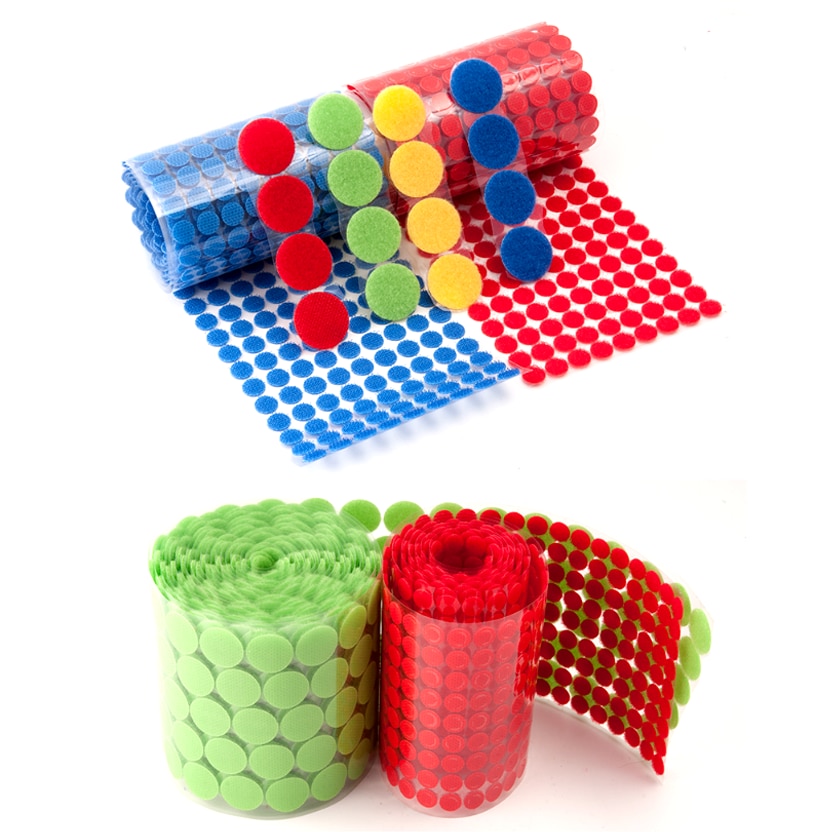 100 par kardborreband självhäftande självhäftande fästtejp krokar och öglor magiska tejp prickar klistermärke kardborreband nylon hem klitterband lim