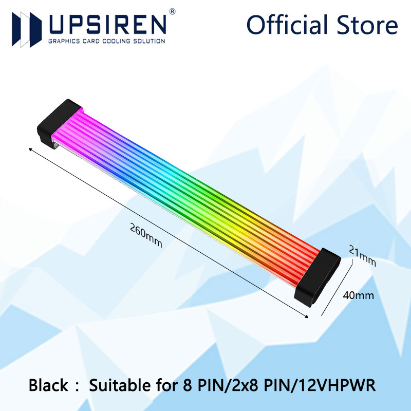 UPSIREN Bendable ARGB Light Board,Suitable For Graphics Card 24pin/8pin/2x8pin/12VHPWR/Motherboard Decorative light strip: green