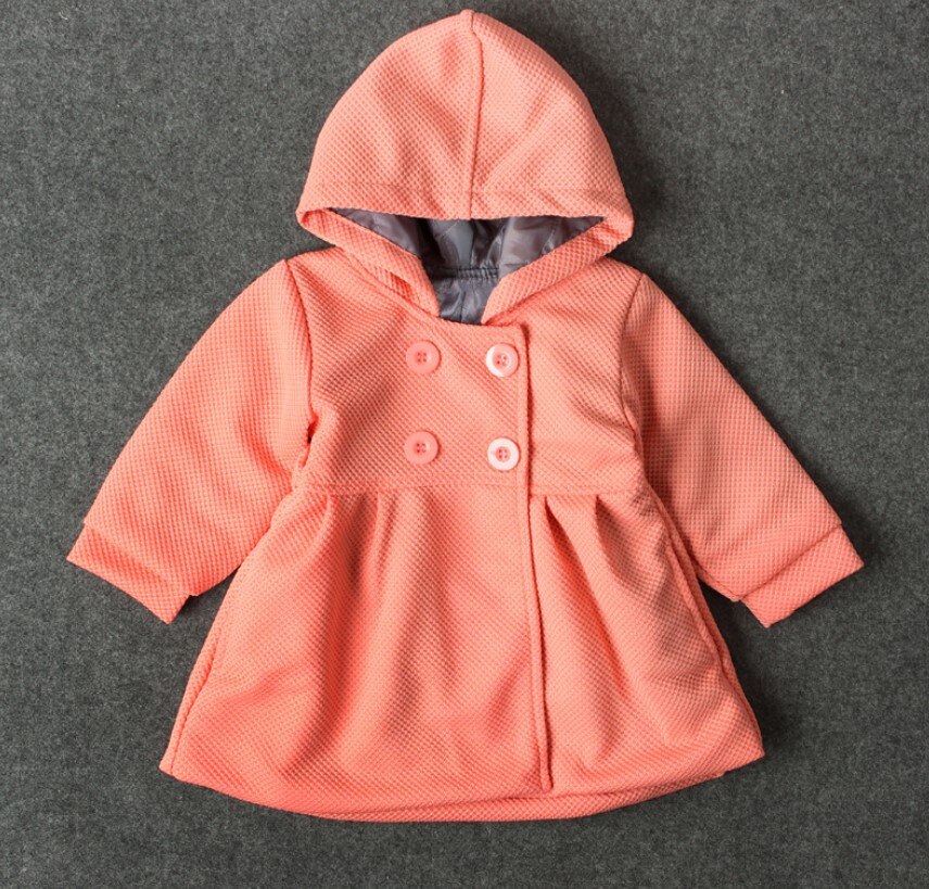 Winter style little girl children's Korean baby warm coat Hooded Coat 3 colors available: B / 100CM
