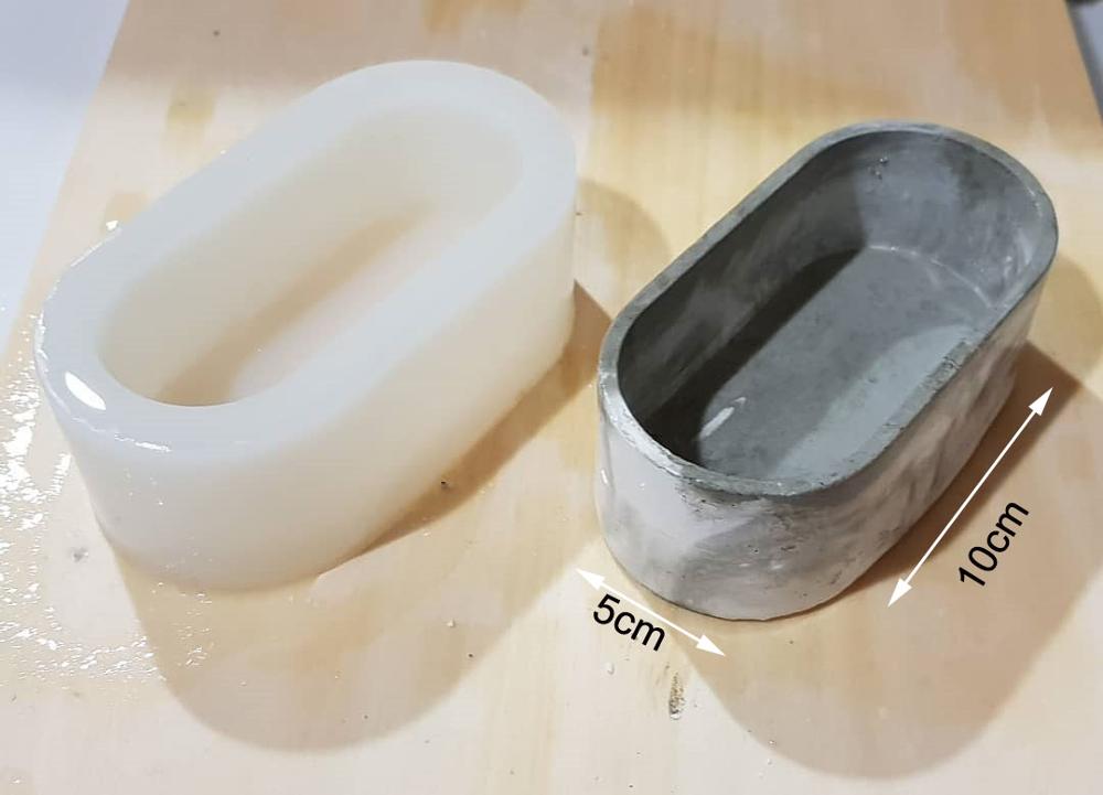 Moldes ovalados para macetas, moldes de silicona para jarrones, bandeja de cemento para joyas y macetas, molde Base para macetas