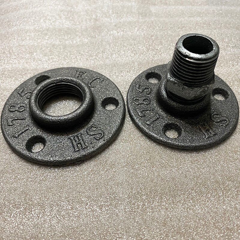 Casting Iron Flange DN20 DN15 Pipe Fitting Funiture Hardware 1/2" 3/4" flanges 10 pieces