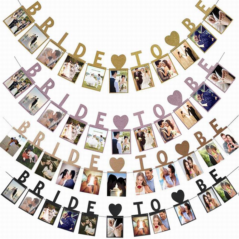 Banderole à photos de la future mariée, 1 lot de 3M, guirlande en papier à photos, décorations de mariage, décor mural pour fête prénuptiale, fourniture HenParty