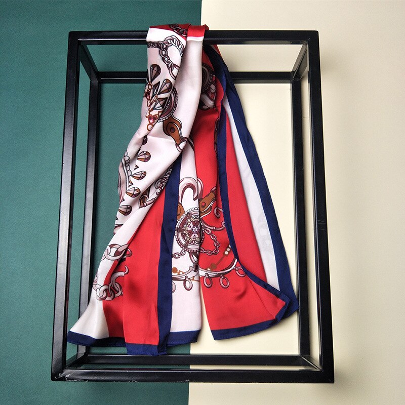 90*90cm top silke superior kæde tørklæder kvinder foulard firkantet hijab tørklæde dame sjal wrap lydpotte pareo kvinde hijab