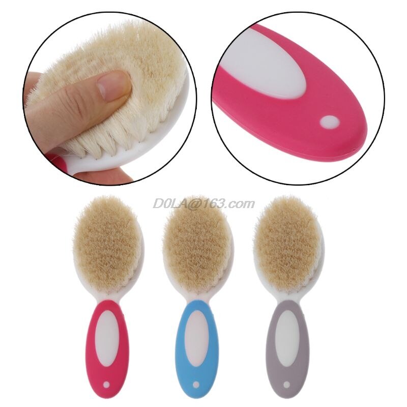 bébé soins Pure laine naturelle bébé brosse peigne bébé brosse à cheveux -né brosse à cheveux infantile peigne tête masseur