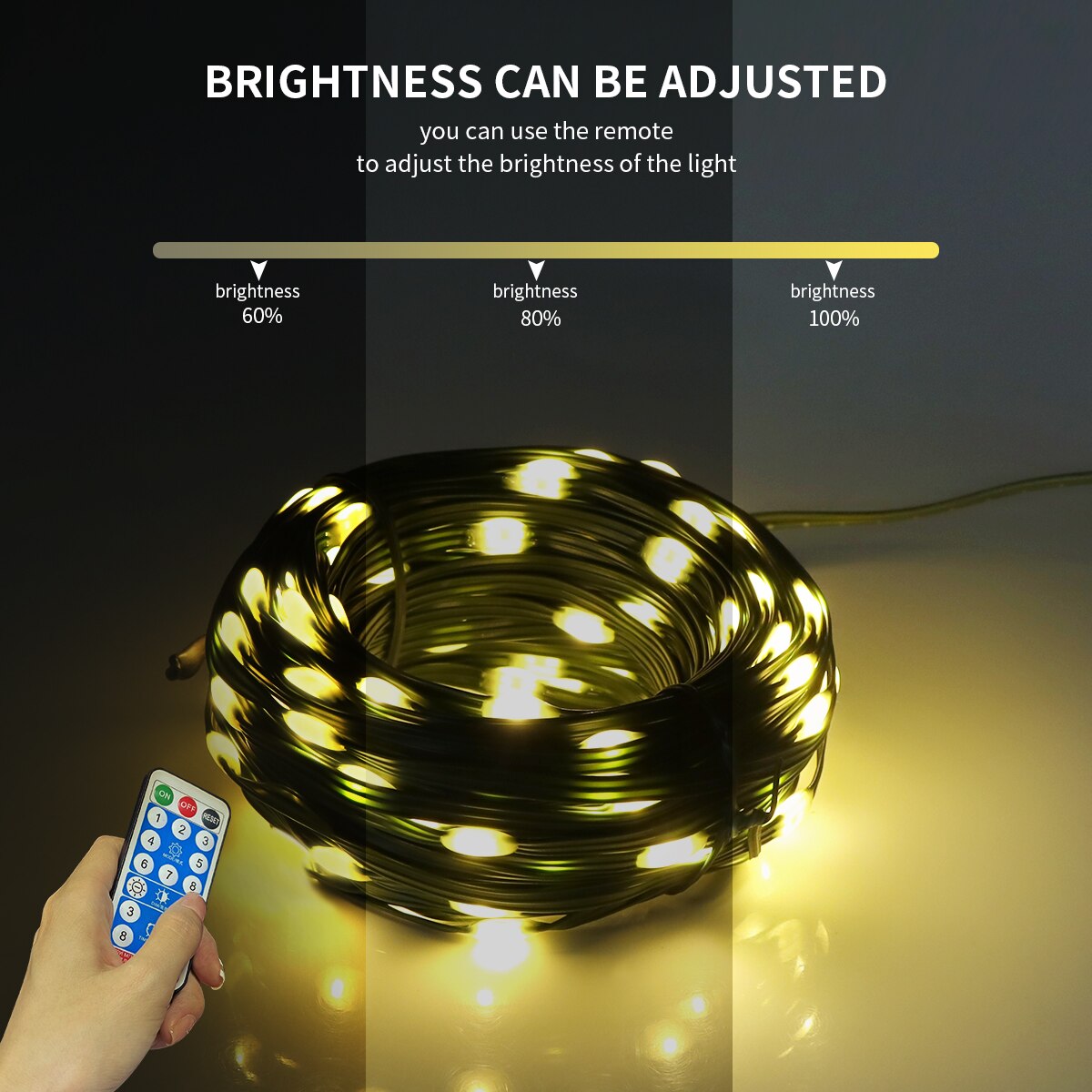 Lederen LED Solar String Fairy Lights 100M Kerstverlichting Waterdichte buitenslinger Krachtige zonnelamp voor tuindecoratie