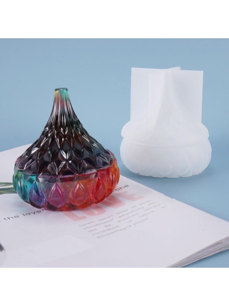 Molde de resina epoxi de cristal, caja de almacenamiento artesanal, contenedor de fundición de silicona, decoraciones de Navidad y Año , , 1 Juego