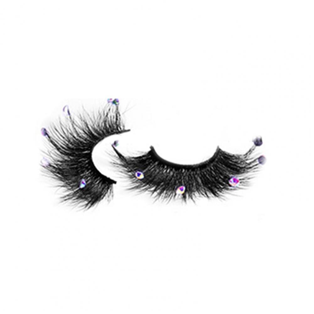 Echo-beauty 3D Mink False Eyelashes Extending Rhinestone Long Wispy Natural False Lashes Mixed Color for Female Daily Make-up: 11