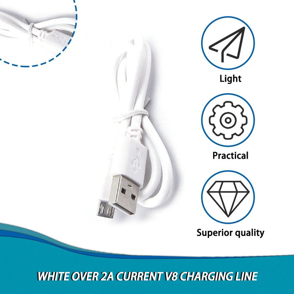 Portable 2A Current V8 Charging Line Mobile Power Cord Charging Treasure Charging Cable 30CM/50CM USB Data Cable