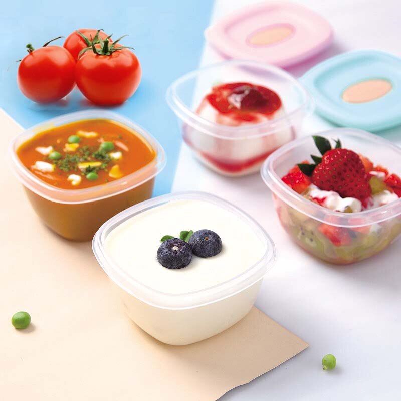 4Pcs Baby Food Containers Snack Box Kids Toddler Milk Powder Formula Dispenser BPA Free Blocks Freezer Storage Containers 4oz/PC