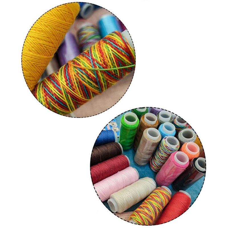 10/16/24 Colors 100% Polyester Yarn Sewing Thread Roll Machine Hand Embroidery 55 Yard Each Spool Durable For Home Sewing Kit
