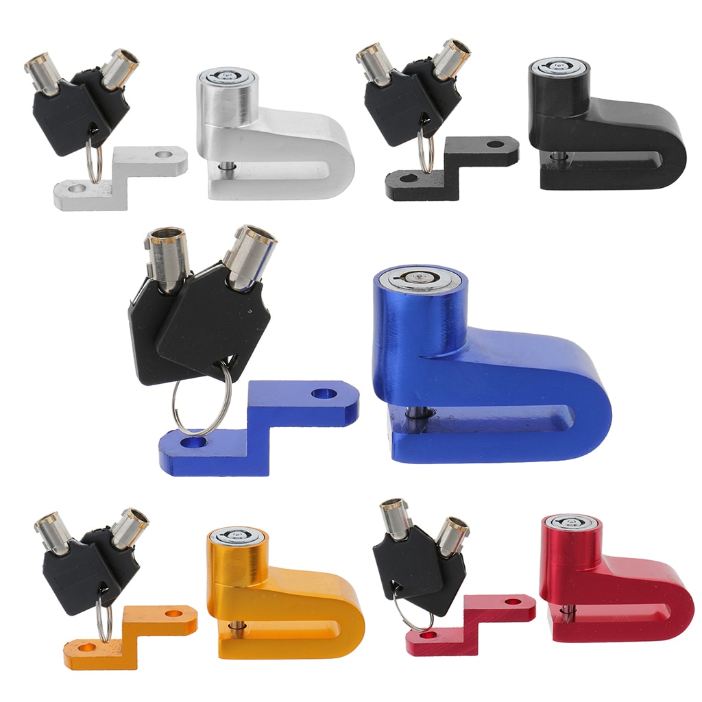 Gold Motorcycle Bike Disc Breaks Lock Security Kit For Street Offroad Bike