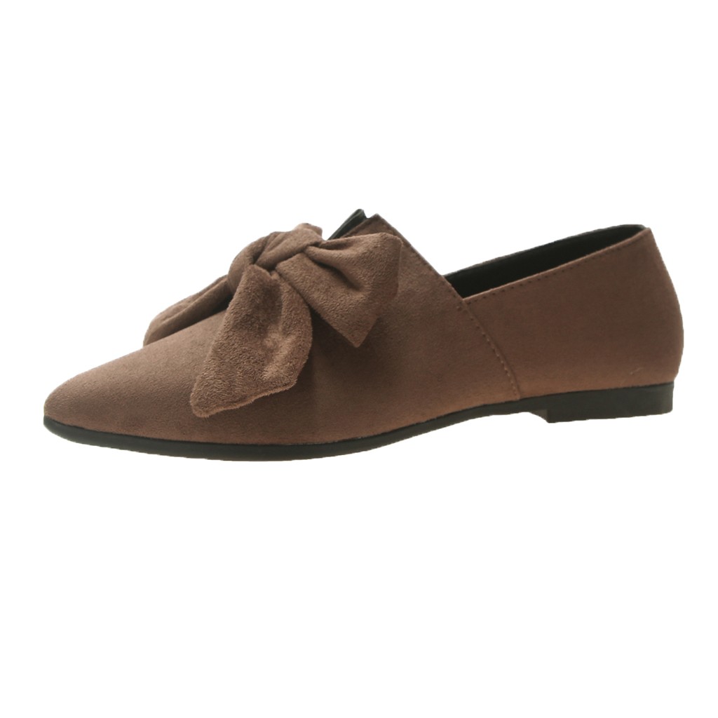 Luxe Womens Platte Schoenen Cover Hak Ondiepe Vrouwen Boog Flats Schoenen Candy Kleur Slip Op Platte Schoenen Ballet Flats Dames schoenen: KH / 40