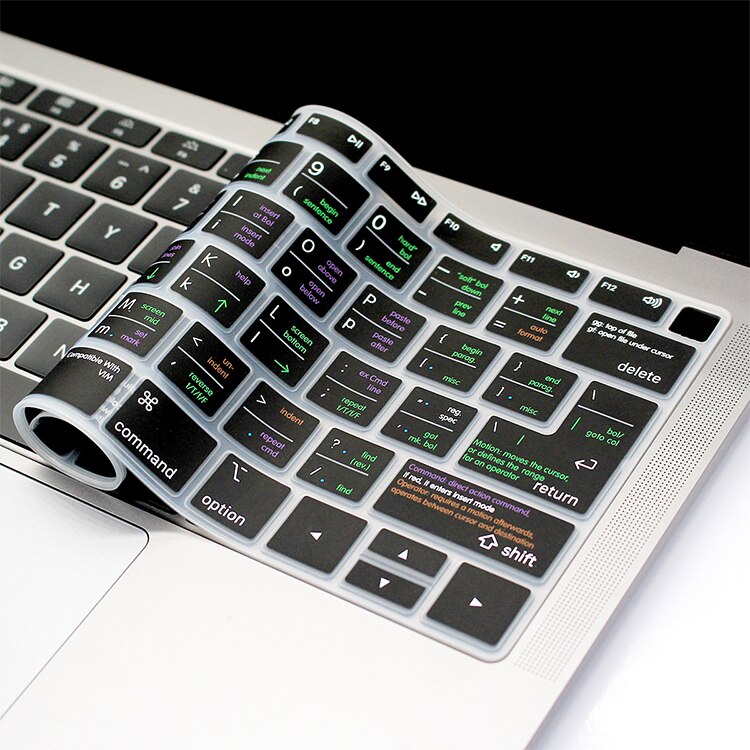 A1932 VIM/VI Hotkey Shortcuts Silicone Keyboard Cover Protector Skin for MacBook Air 13" Release Model A1932