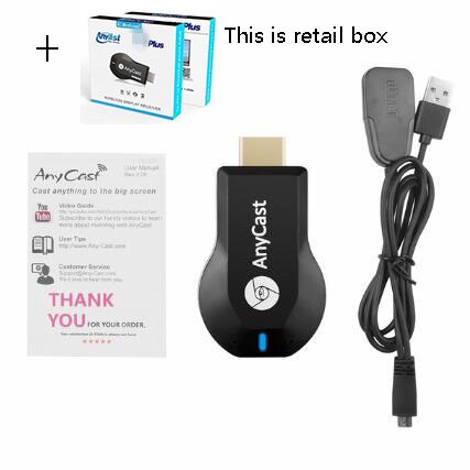 Anycast M2 Plus 1080P TV Stick WiFi Display TV Dongle Receiver Mirror Share Screen for IOS Android Miracast Airplay Stock: With Retail Box