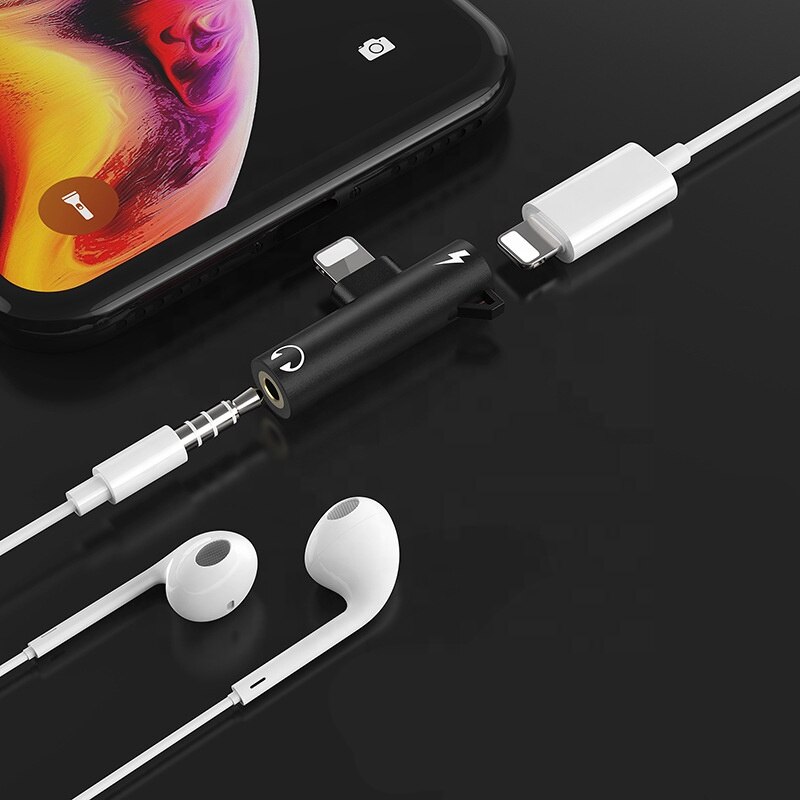 Mini Audio double adaptateur de foudre pour téléphone écouteur casque connecteur câble pour séparateur de foudre convertisseur 3.5mm Jack & Charg
