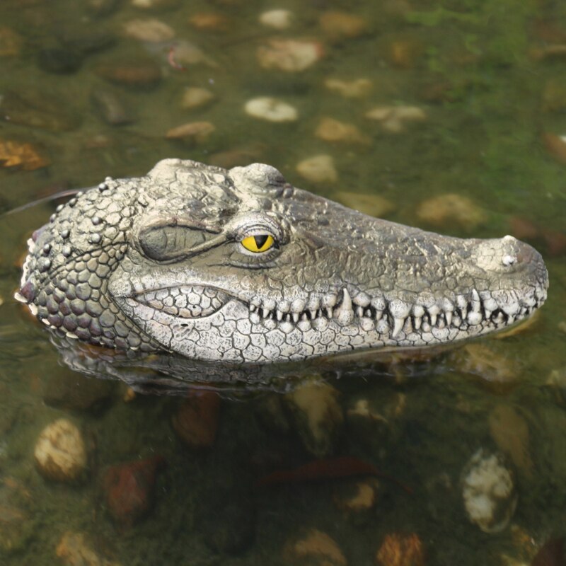 Crocodile flottant Crocodile tête jardin étang piscine réaliste eau caractéristiques décorations piscine ornement flottant résine tête