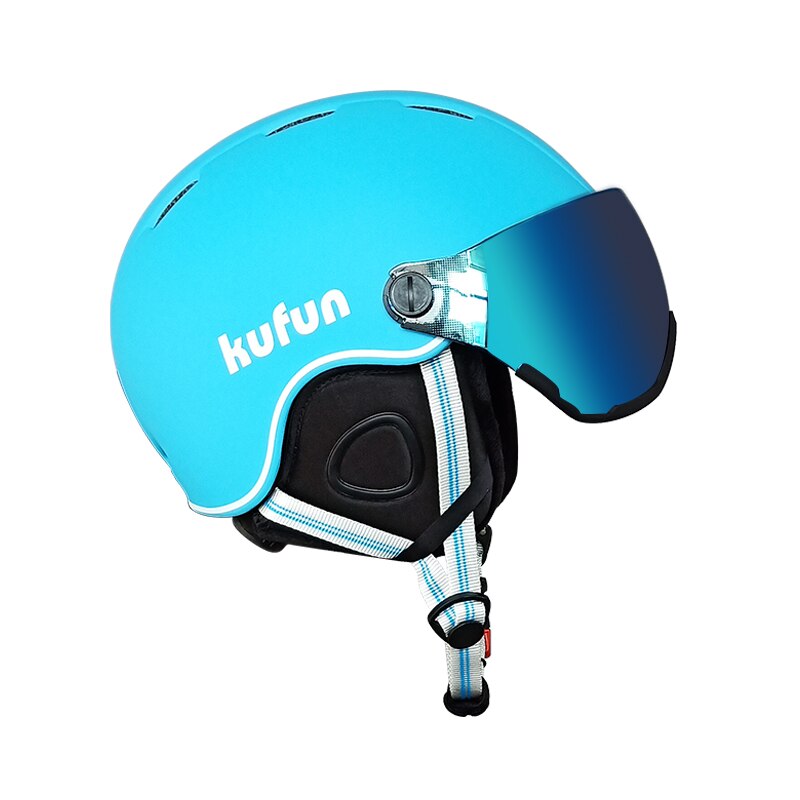 Ski helm bril Integraal gevormde ultralichte helm mannen en vrouwen enkele en dubbele boord outdoor skiën apparatuur: Blauw / M