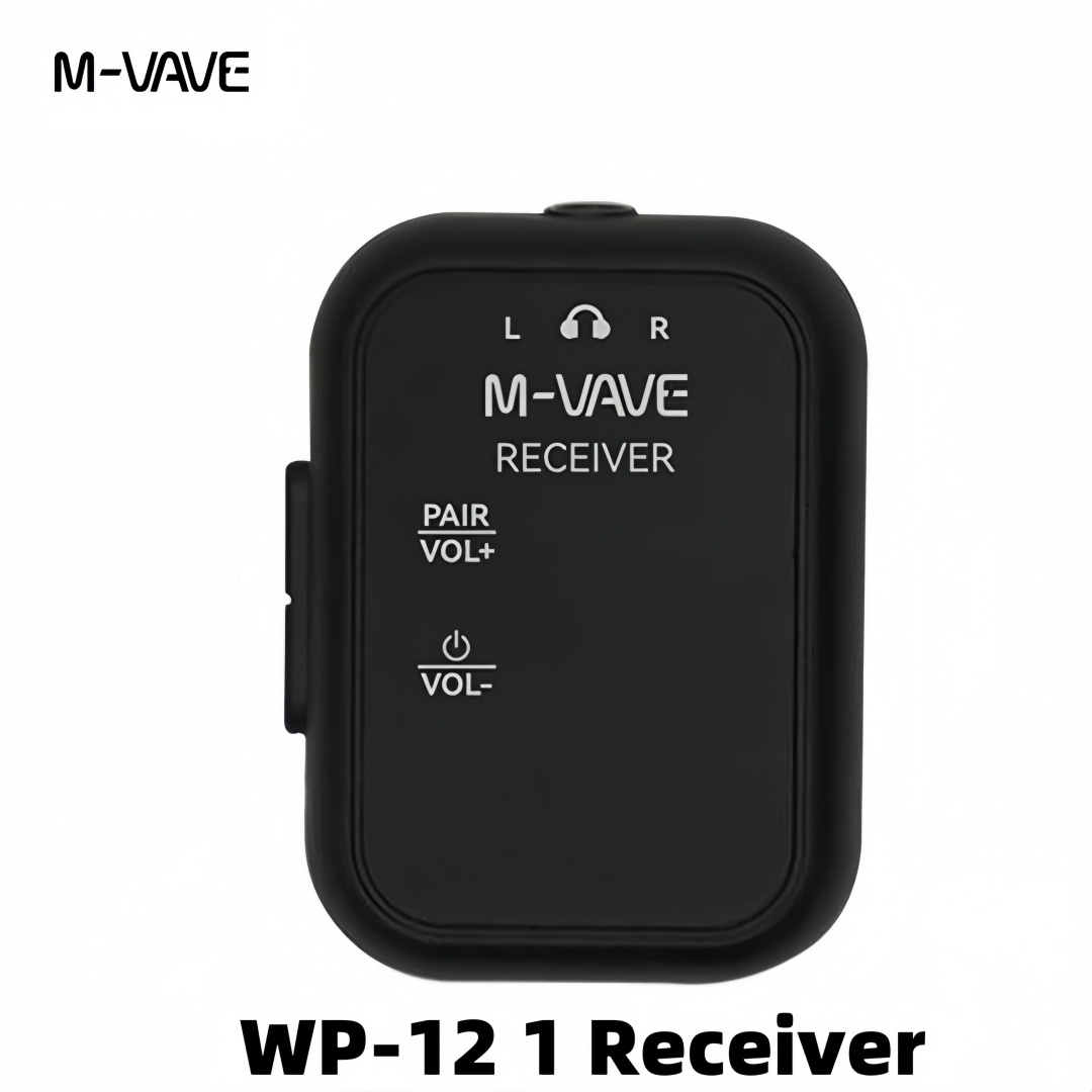 M-VAVE WP-12 Draadloos oortelefoonmonitorsysteem | 2,4 GHz 1T2R-systeem met 24 uur weergave met ultralatency | Oplaadcassette van 1800 mAh: Light Grey
