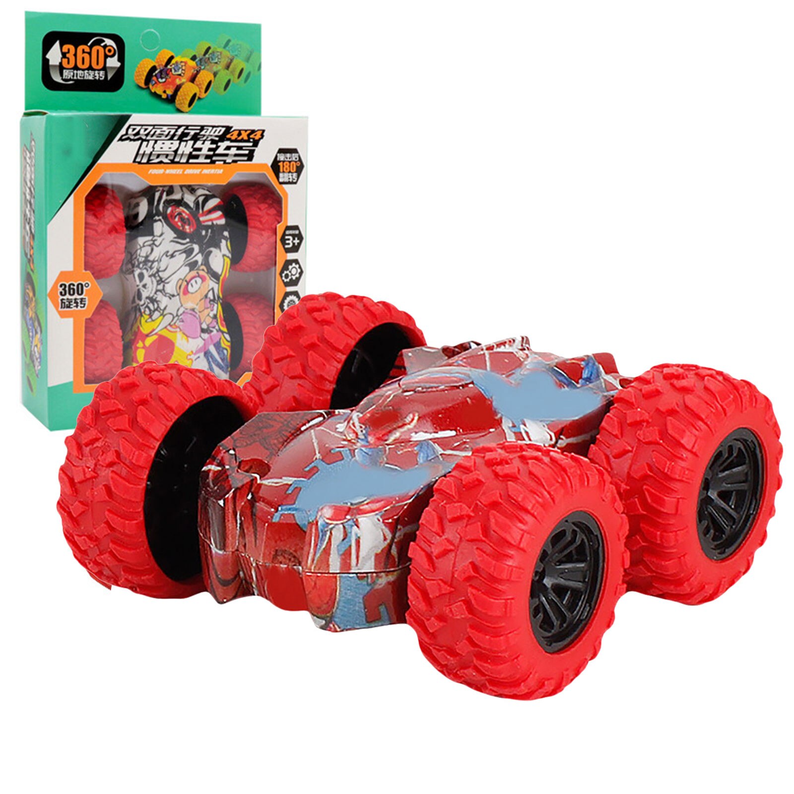 Toys For Children Inertia-Double Side Stunt Graffiti Car Off Road Model Car Vehicle Kids Toy car collection pull back model: I