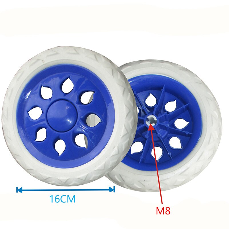 Uxcell 2 uds ruedas de carritos de compras carro rueda giratoria de 6,5 pulgadas de diámetro de goma espuma luz azul Rosa marrón Azul Rojo: C