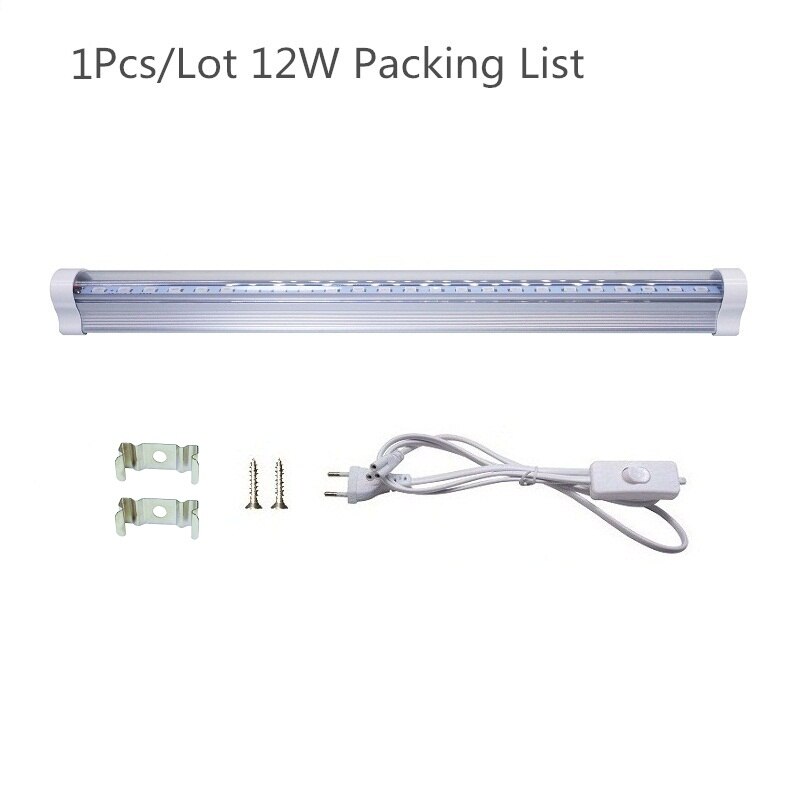 Reblue lampe til planter vokse lys 12w 24w t5 plante lampe full spektrum vokse ledet til planter dyrking frøplante fyto-lampe innendørs: 1 stk 12w f2 vokse ledet / Oss plugg vokse lys
