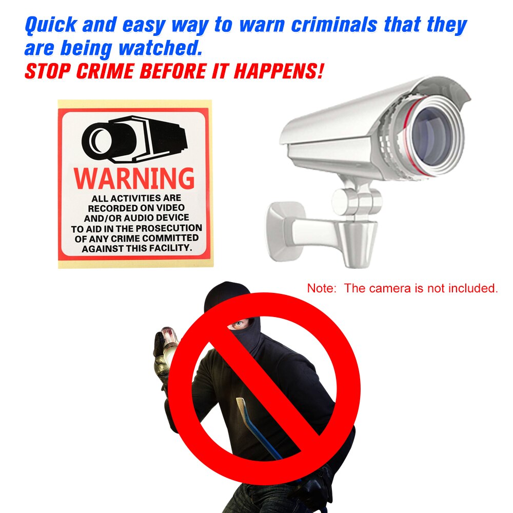 4 stks/partij 80*80mm Decal Sticker Waarschuwing Board 24HR CCTV Camera Beveiliging Waterdichte Camera Alarm Sticker Waarschuwing Decal borden