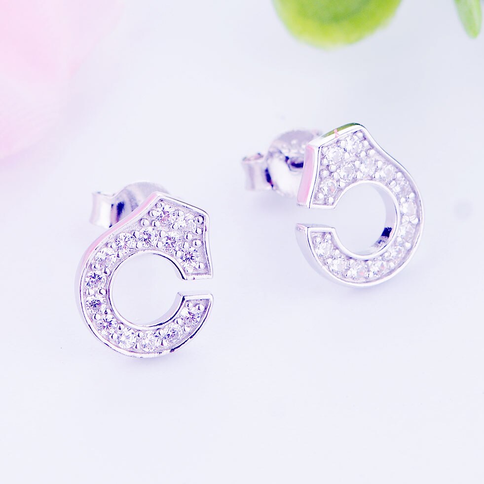 Francia famoso pendientes auténtica Plata de Ley 925 aretes de esposas para las mujeres boucles d'oreilles menottes argent