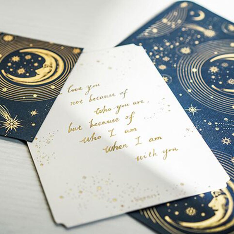 Romantic Star Greeting Card Constellation Moon Wedding Oath Card with Paper Envelopes