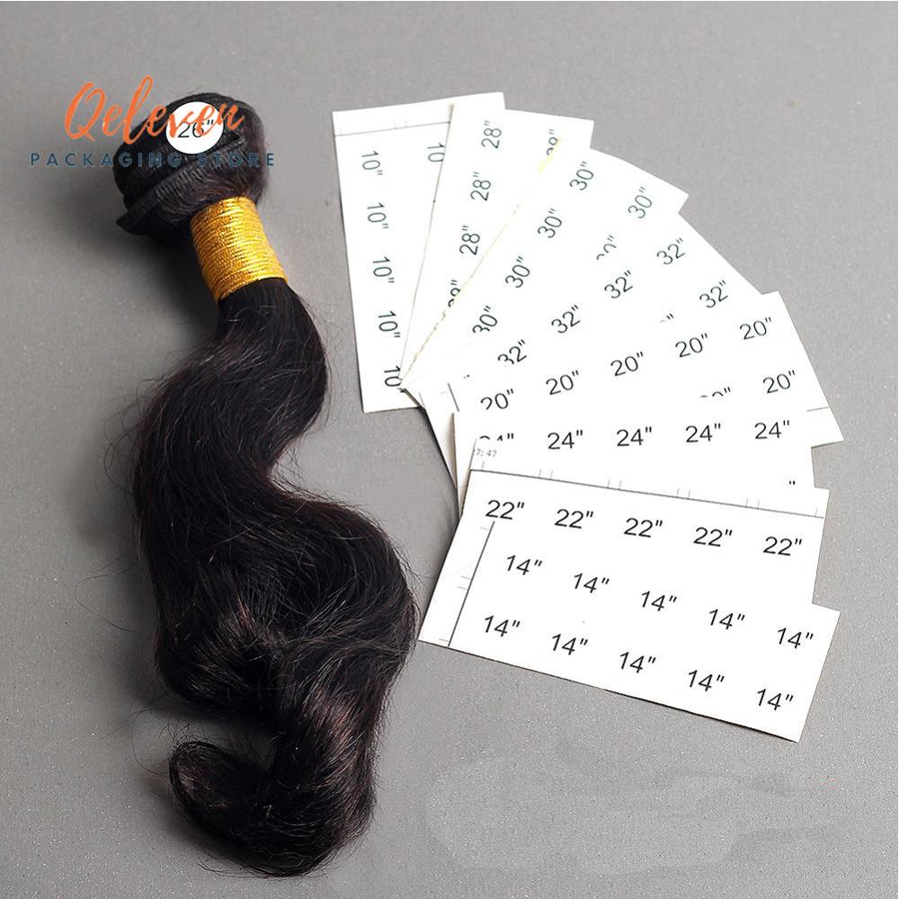 Wig Size Sticker Virgin Hair number size length stickers, 10"/32" round circle hair extension length in inch printing pap