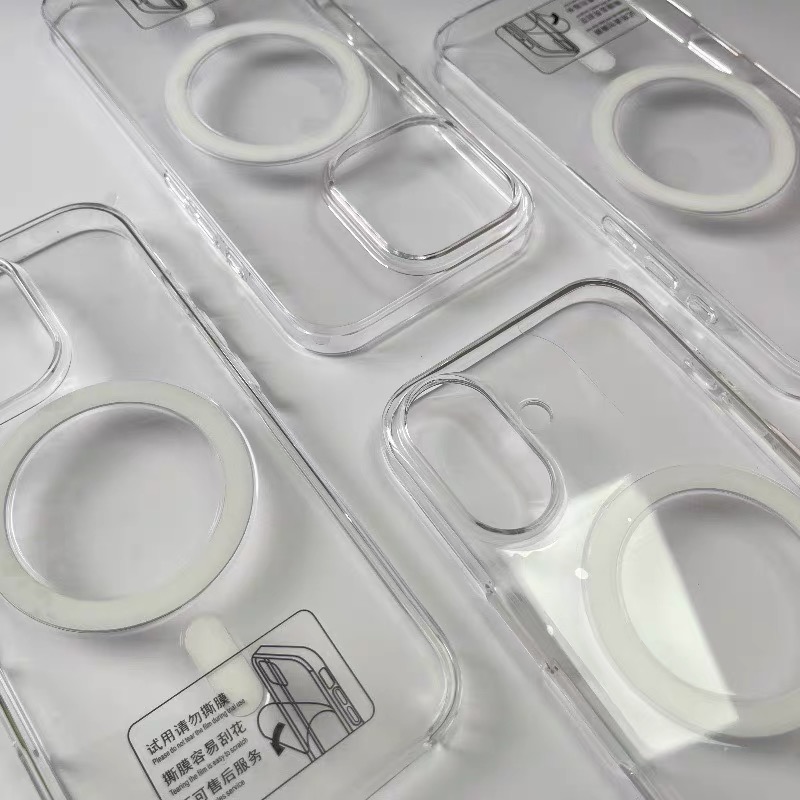 Original Transparent MagSafe Phone Case for iPhone 17 16pro max 15 16 Pro 13 14 Magnetic Wireless Charging Clear Hard PC Cover