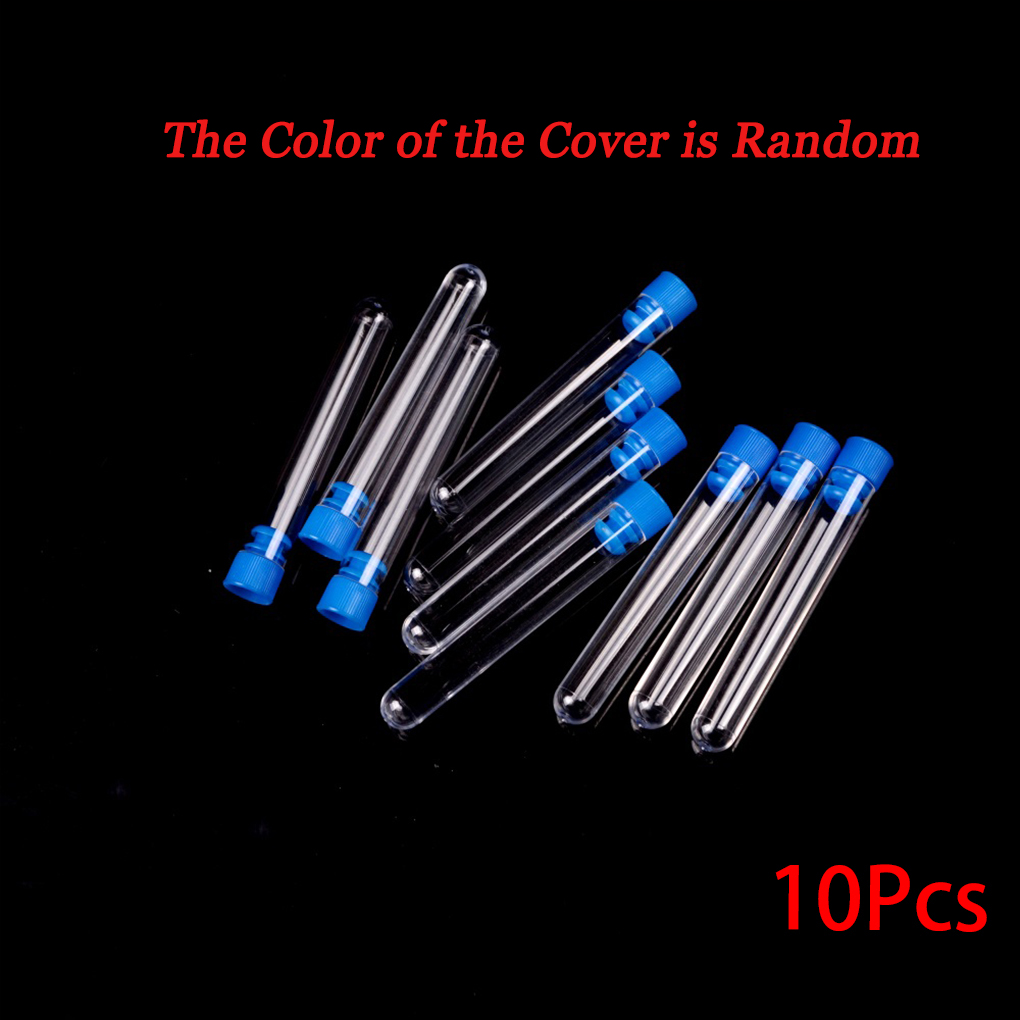 10PCS Borosilicate Test Tubes Rimless Caps Lab Clear Non-toxic Eco-friendly Test Tubes