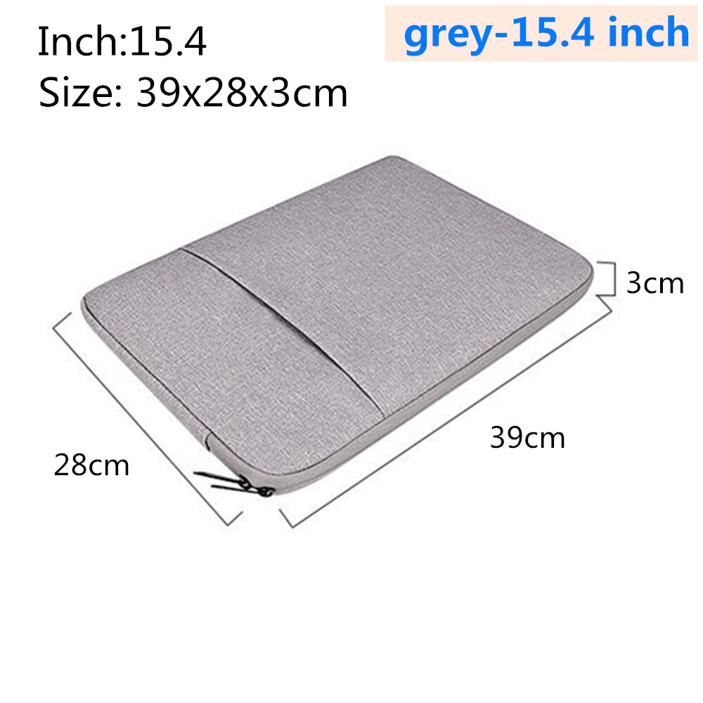 Waterproof Laptop Bag for Macbook Air 13.3" 14.1"15.4" 15.6"inch Men Women laptop liner sleeve bag Notebook Felt Tablet Case: grey-15.4 inch
