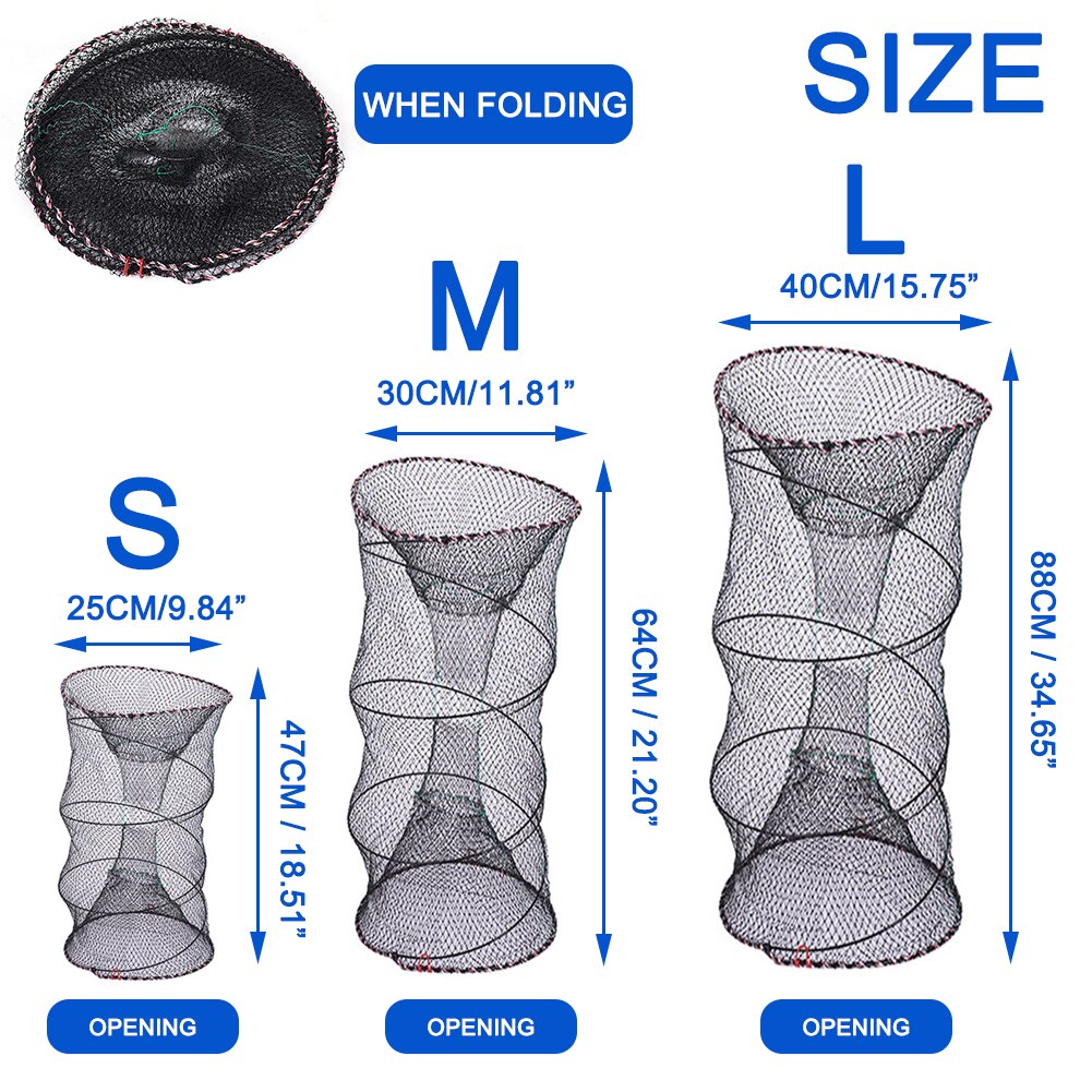 fishing cast nets china fish crab trap network cages shrimp nylon netting Automatic Fishing Cage Foldable Trap Cast Net Folding
