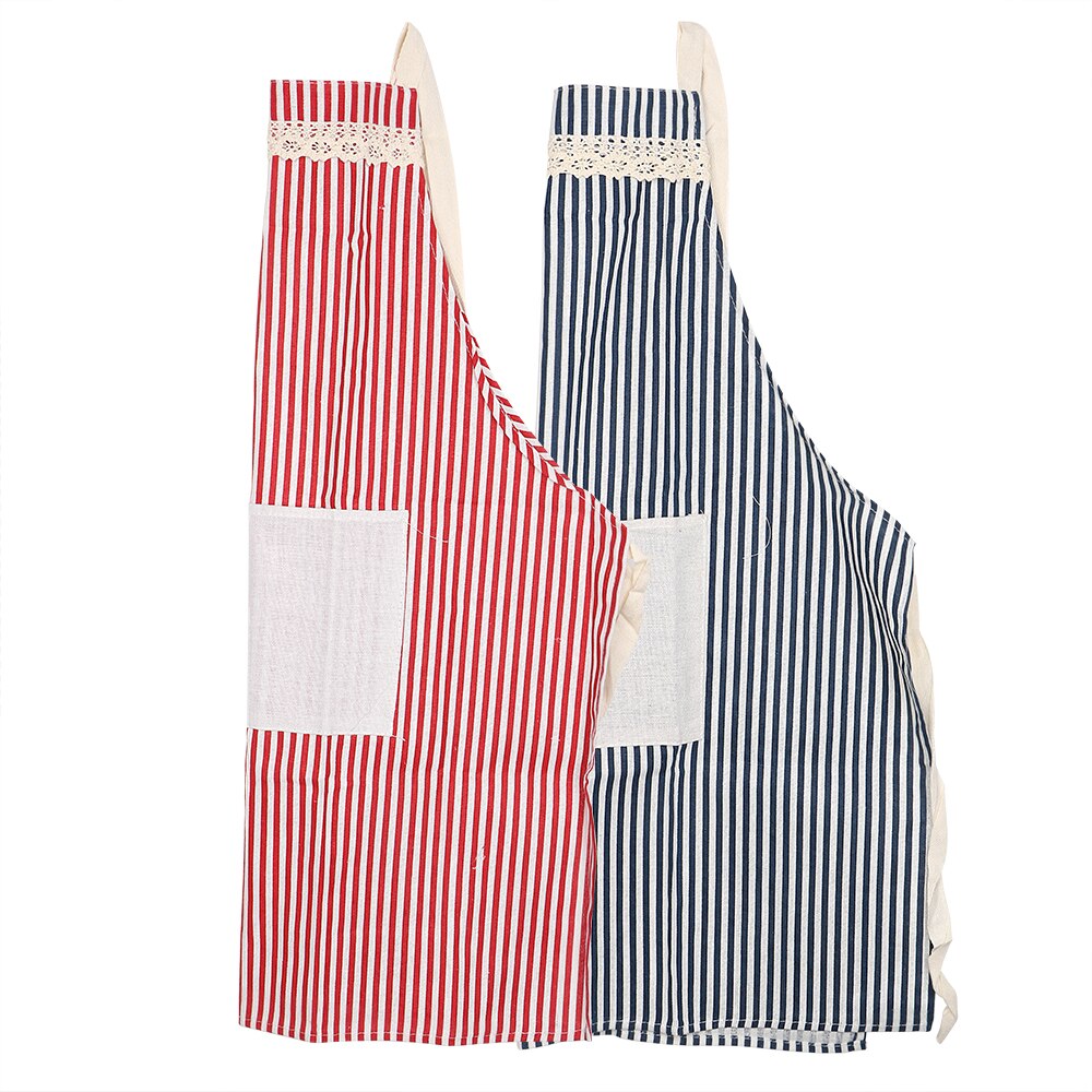 HOOMIN Kitchen Striped Adjustable Apron Cotton Cloth Pinafore Aprons Household Cleaning Tools For Home Restaurant Cooking