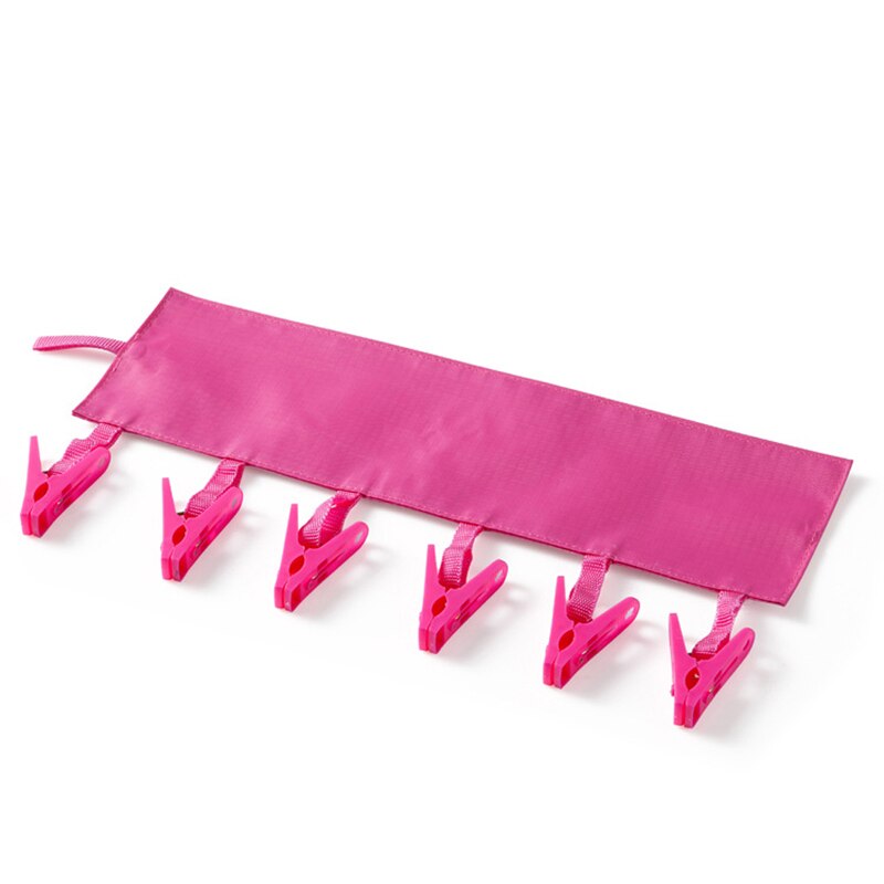 Multifunction Socks Drying Racks Bathroom Rack Traveling Clothespin Travel Portable Folding Cloth Hanger Clips Arrivals: rose red