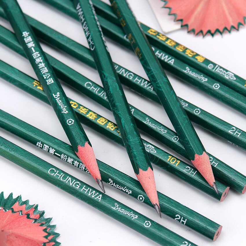 10 PCS Sketch And Drawing Writing Pencil Stationery Supplies 2H Sketch Non-Toxic Primary School Writing Pencil