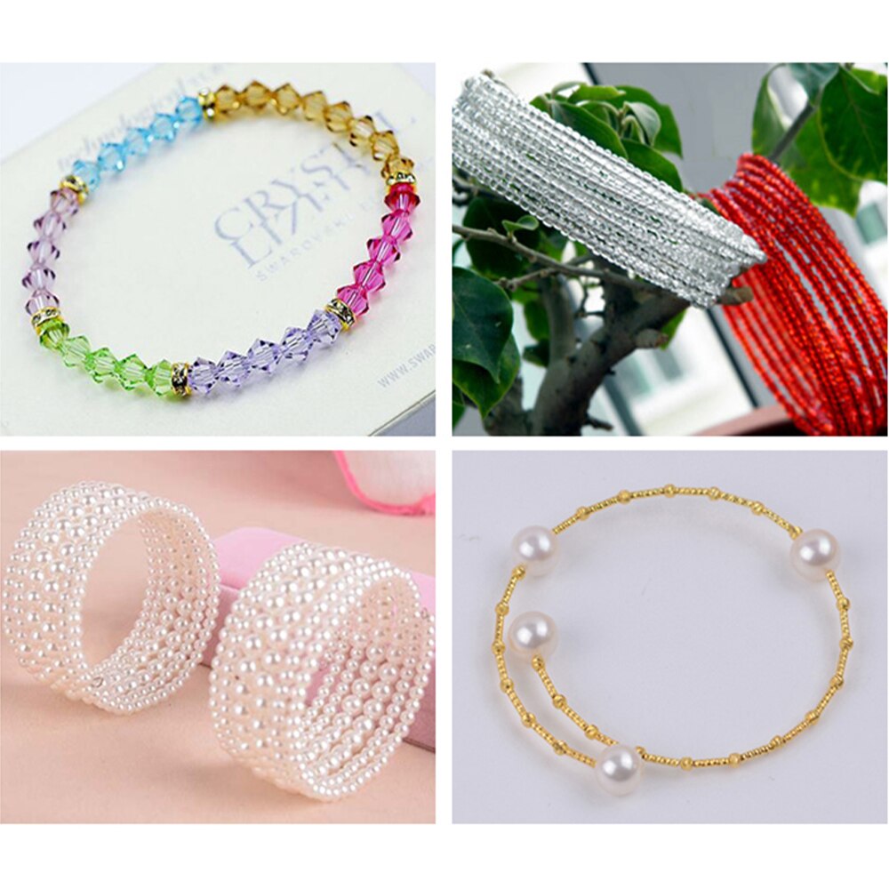 Pulsera de alambre de acero con memoria de 5 colores, brazalete con abalorios de 100mm, 0,6 bucles por lote