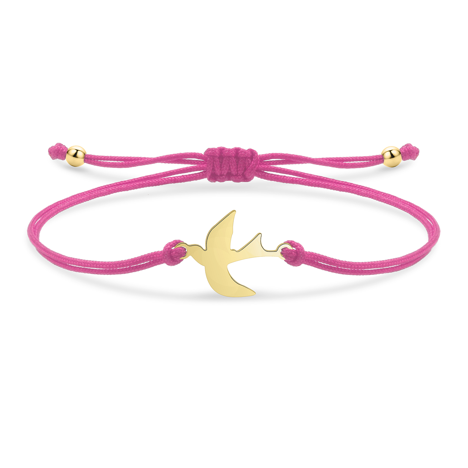 Roestvrijstalen Mooie Zwaluw Bedelarmband Vrouwen Wilde Dieren Rood Roze Blauw Grijs Groen Paars String Handgemaakte Sieraden Cadeau: VERMEIL