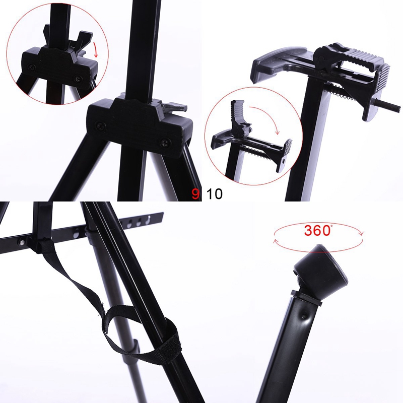 Caballete plegable portátil de metal para pintar con bolsa de gimnasio