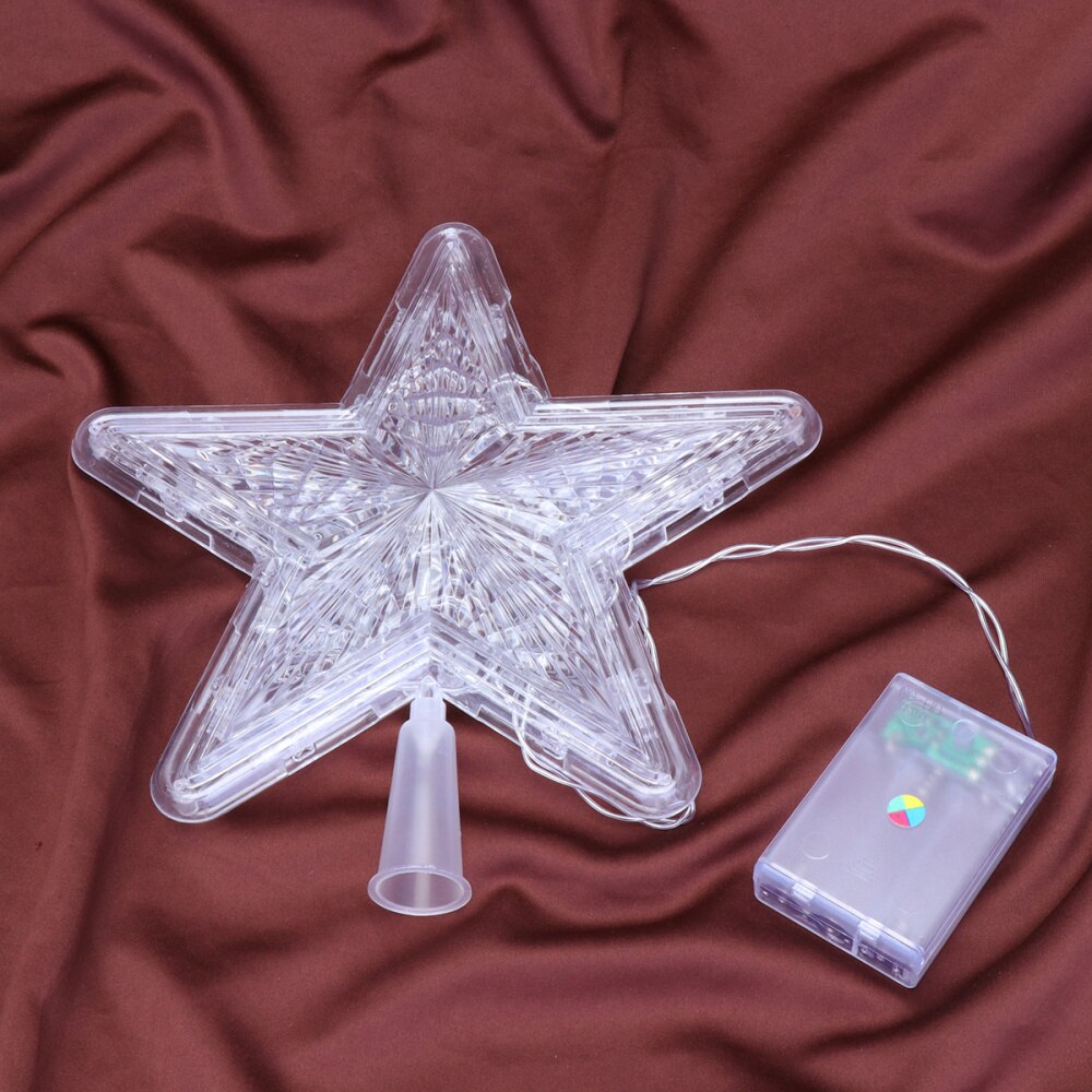 LED Christmas Tree Topper Glowing Treetop Star Lights Home Decor Party Supplies (Warm White 30LEDs): Default Title