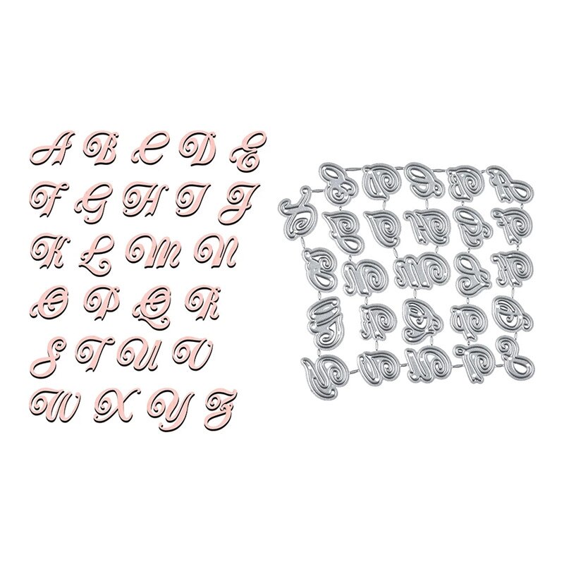 Eastshape Floral 26 Letters Metal Cutting Dies ABC Alphabet Stencil for DIY Scrapbooking Paper/photo Cards Embossing Dies