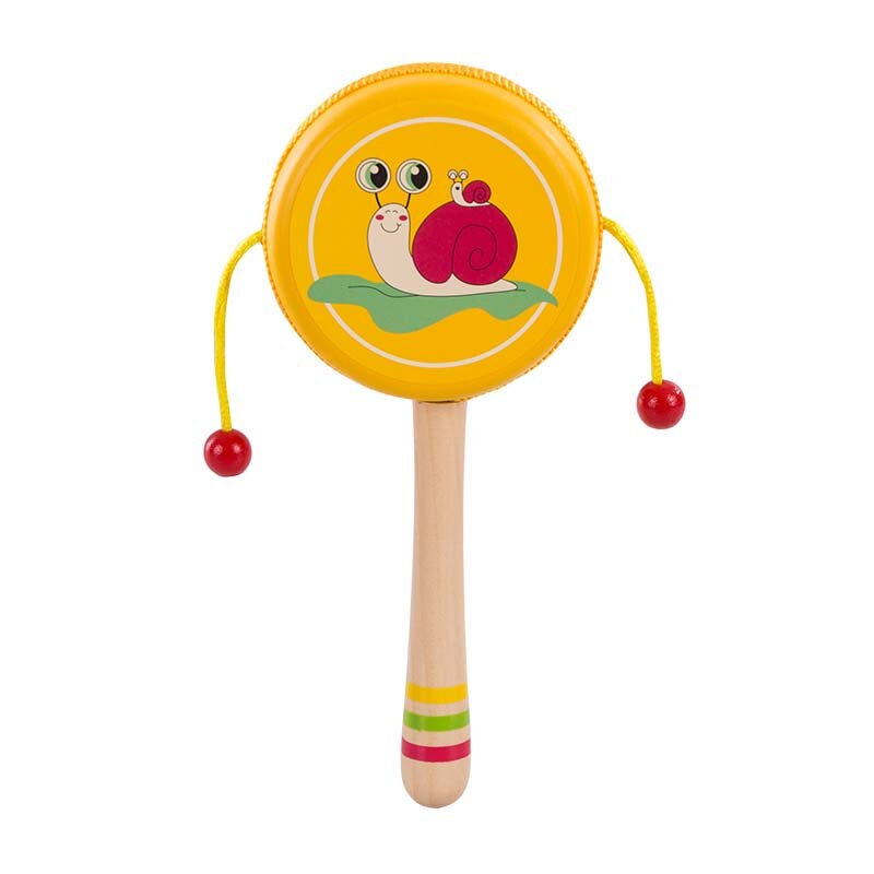 Holz Hand Baby Rassel Spielzeug Kinder Frühe Pädagogische Hören Spielen Trommel Tier Spielzeug Für Infant PHOOHI: Snail