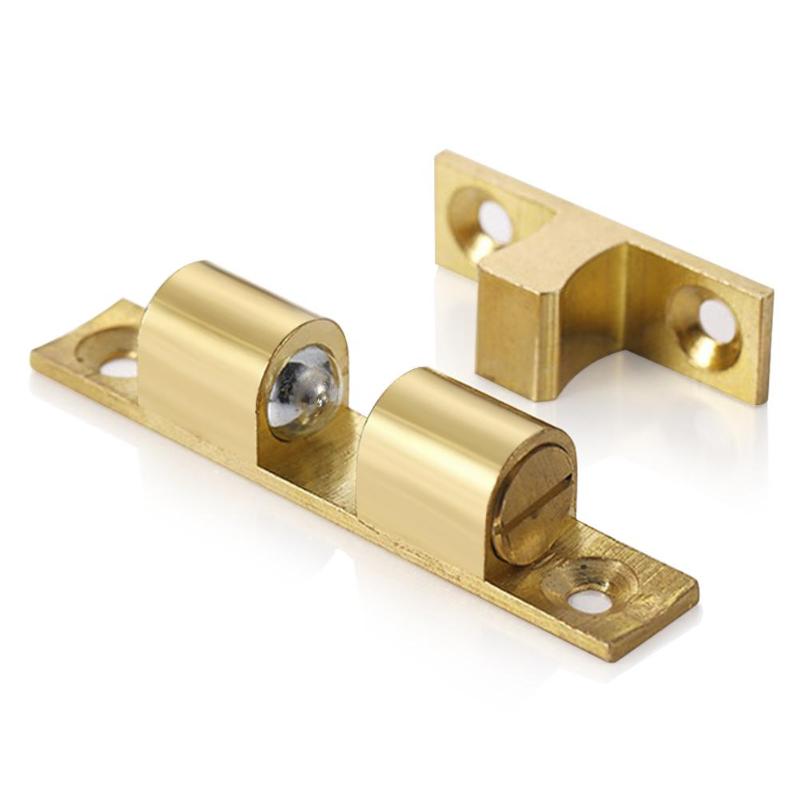 42/50/60/70mm Brass Door Stop Lock Buckle Door Touch Latch Cabinets Closet Inner Locks Polishing Switch Ball Locker Stopper