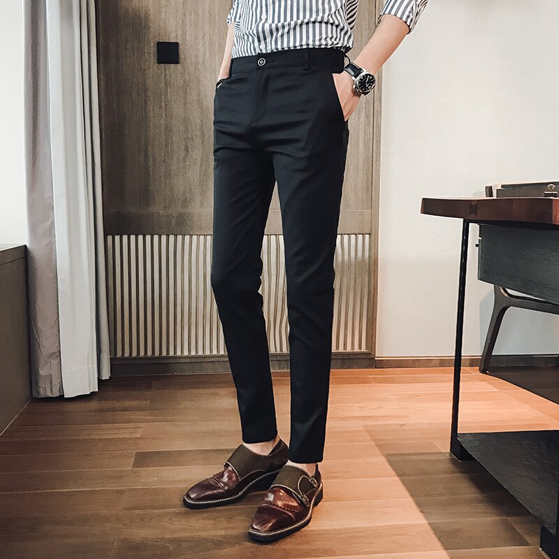 Britse lente heren casual stylist all-match skinny broeken slanke slanke broeken