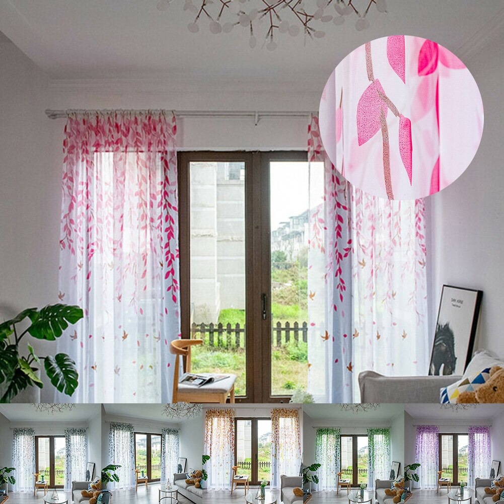 Rideau imprimé avec ficelle de séparation, décoration romantique pour la maison, en Polyester pur